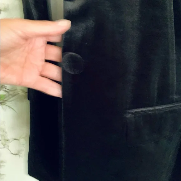 Nine West Cara Santana X Black Velvet Blazer Jacket - Picture 10 of 16